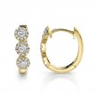 0.37ct 14k Yellow Gold Diamond Huggie Earrings