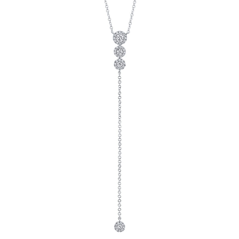 0.29Ct 14K White Gold Diamond Lariat Necklace