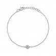 0.05Ct 14K White Gold Diamond Pave Circle Bracelet