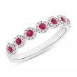 0.16Ct Diamond & 0.24Ct Ruby 14K White Gold Lady's Band