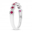 0.16Ct Diamond & 0.24Ct Ruby 14K White Gold Lady's Band