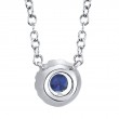 0.04ct Diamond & 0.14ct Blue Sapphire 14k White Gold Diamond Necklace