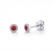 0.08Ct Diamond & 0.28Ct Ruby Stud Earrings