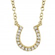 0.06Ct 14K Yellow Gold Diamond Horseshoe Necklace