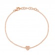 0.04Ct 14K Rose Gold Diamond Pave Heart Bracelet