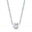 0.05Ct 14K White Gold Diamond Bezel Necklace