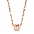 0.05Ct 14K Rose Gold Diamond Bezel Necklace