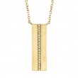 0.06Ct 14K Yellow Gold Diamond Bar Matte Necklace