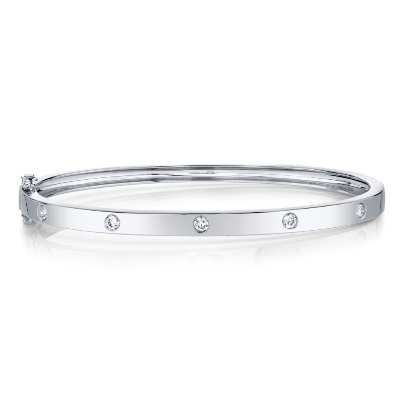 0.38Ct 14K White Gold Diamond Bangle
