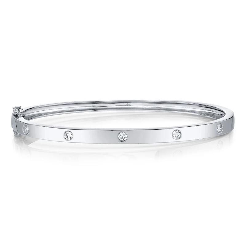 0.38Ct 14K White Gold Diamond Bangle