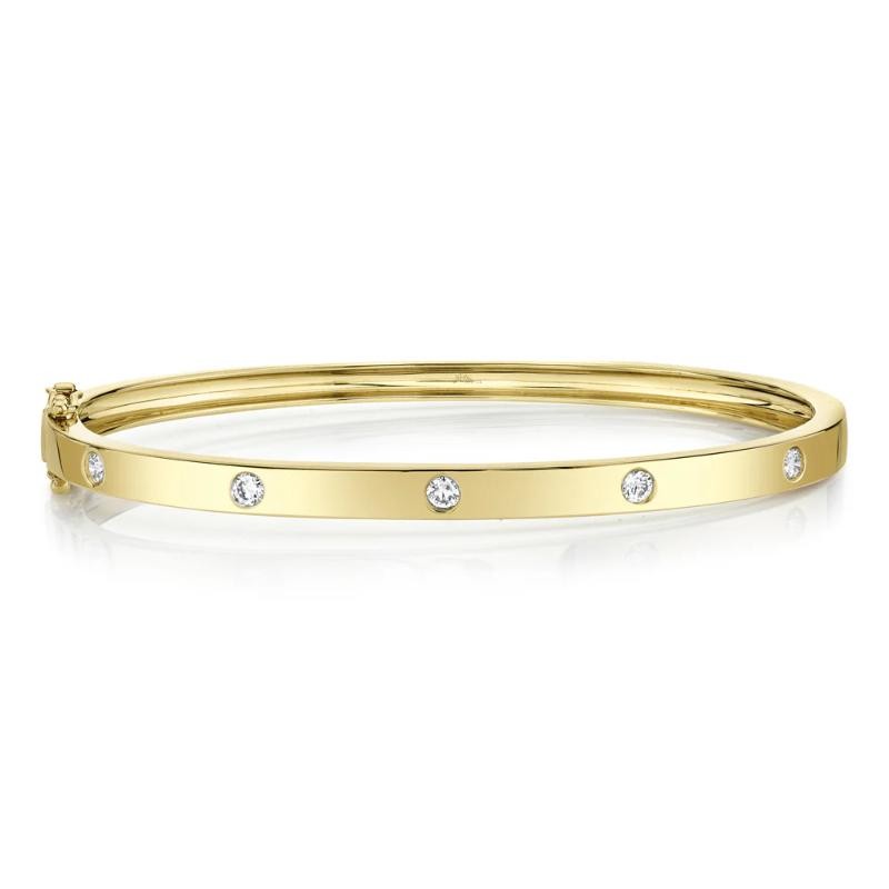 0.38Ct 14K Yellow Gold Diamond Bangle