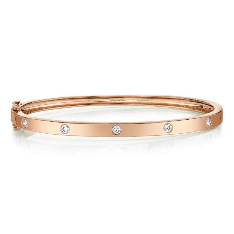 0.38Ct 14K Rose Gold Diamond Bangle