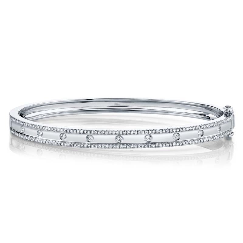 0.62Ct 14K White Gold Diamond Bangle