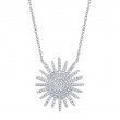 0.43Ct 14K White Gold Diamond Starburst Necklace