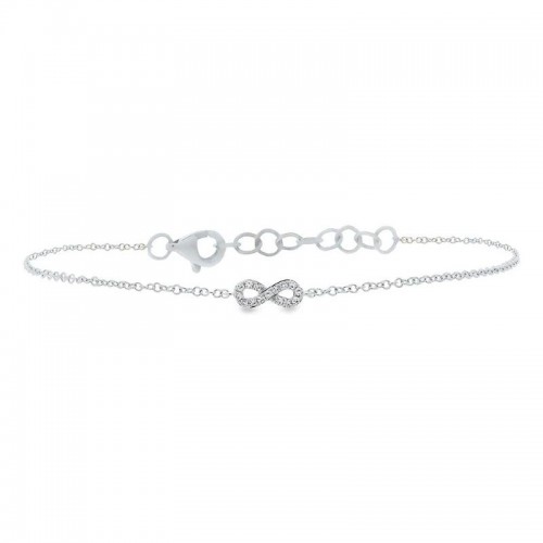 0.04Ct 14K White Gold Diamond Infinity Bracelet