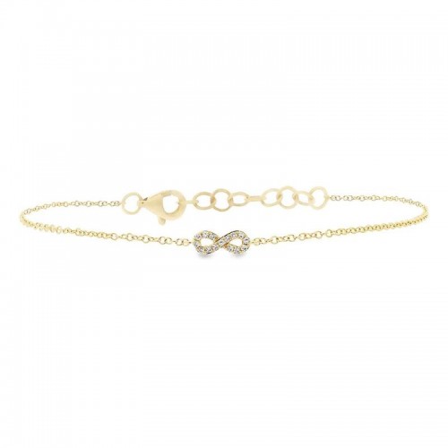 0.04Ct 14K Yellow Gold Diamond Infinity Bracelet