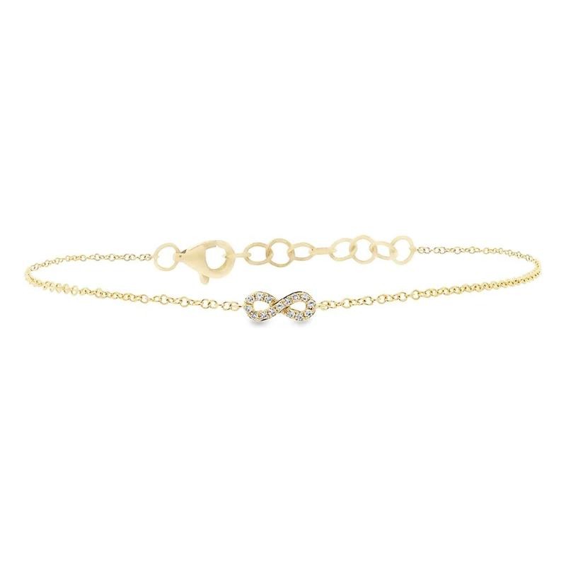 0.04Ct 14K Yellow Gold Diamond Infinity Bracelet