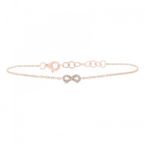 0.04Ct 14K Rose Gold Diamond Infinity Bracelet