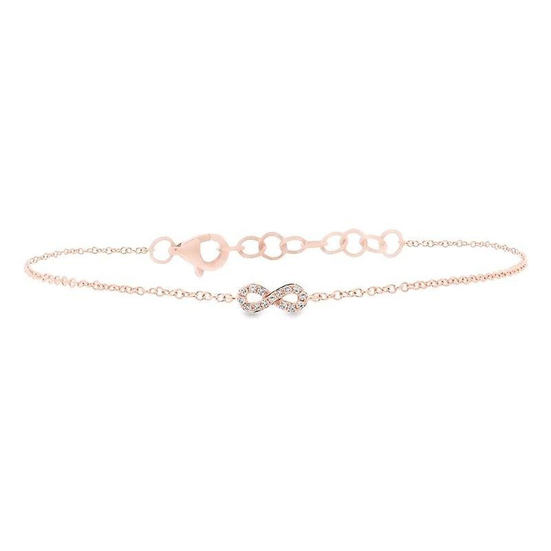 0.04Ct 14K Rose Gold Diamond Infinity Bracelet