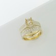 1.37Ct 14K Yellow Gold Diamond Semi-Mount Ring 2-Pc For 1.00Ct Center Size 8.25