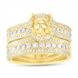 1.37Ct 14K Yellow Gold Diamond Semi-Mount Ring 2-Pc For 1.00Ct Center Size 8.25