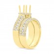 1.37Ct 14K Yellow Gold Diamond Semi-Mount Ring 2-Pc For 1.00Ct Center Size 8.25