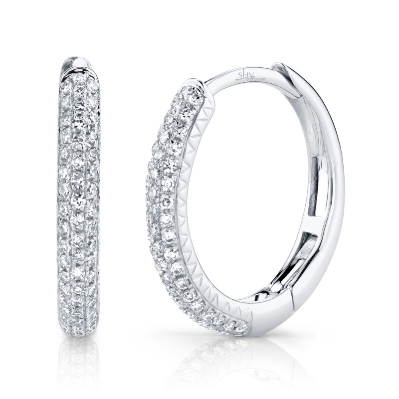 0.21Ct Diamond Pave Hoop Earrings