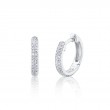 0.12Ct 14K White Gold Diamond Pave Huggie Earrings