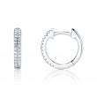 0.12Ct 14K White Gold Diamond Pave Huggie Earrings