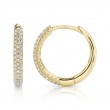 0.21Ct 14K Yellow Gold Diamond Pave Hoop Earrings