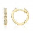 0.12Ct 14K Yellow Gold Diamond Pave Huggie Earrings