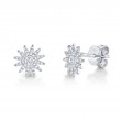 0.24Ct 14K White Gold Diamond Starburst Stud Earrings