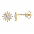 0.24Ct 14K Yellow Gold Diamond Starburst Stud Earrings