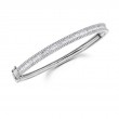 1.74Ct 14K White Gold Diamond Baguette Bangle