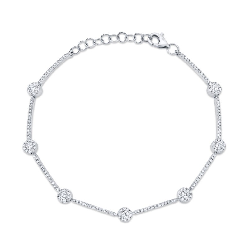 0.88Ct 14K White Gold Diamond Bracelet