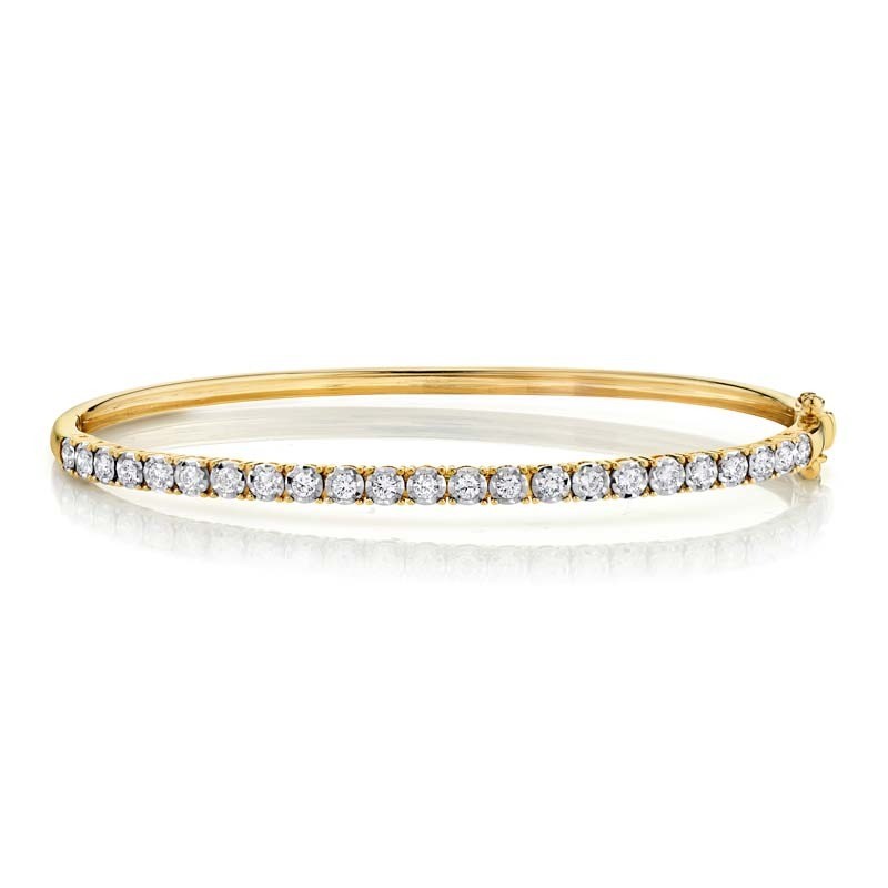 0.69Ct 14K Yellow Gold Diamond Bangle
