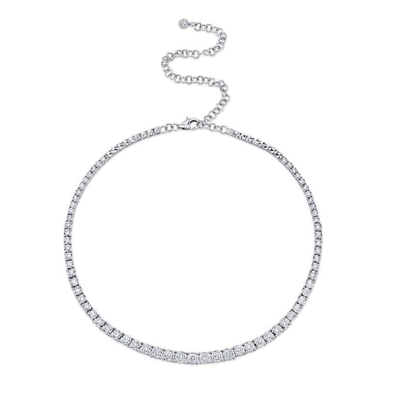 4.39Ct 14K White Gold Diamond Tennis Necklace