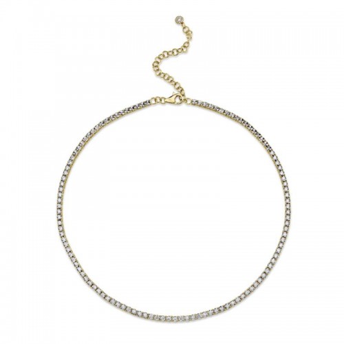 2.49Ct 14K Yellow Gold Diamond Tennis Necklace
