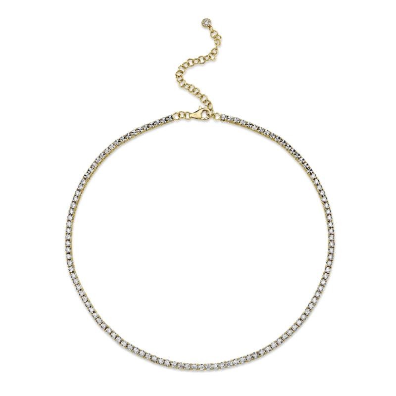 2.49Ct 14K Yellow Gold Diamond Tennis Necklace