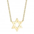 0.11Ct 14K Yellow Gold Diamond Star Of David Necklace