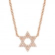0.11Ct 14K Rose Gold Diamond Star Of David Necklace