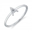 0.04Ct 14K White Gold Diamond Lady's Ring - Initial A
