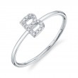 0.06Ct 14K White Gold Diamond Lady's Ring - Initial B