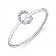 0.04Ct 14K White Gold Diamond Lady's Ring - Initial C