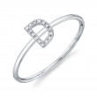 0.05Ct 14K White Gold Diamond Lady's Ring - Initial D