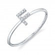 0.04Ct 14K White Gold Diamond Lady's Ring - Initial F