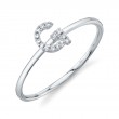 0.05Ct 14K White Gold Diamond Lady's Ring - Initial G