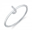 0.03Ct 14K White Gold Diamond Lady's Ring - Initial J