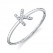 0.05Ct 14K White Gold Diamond Lady's Ring - Initial K