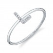 0.03Ct 14K White Gold Diamond Lady's Ring - Initial L